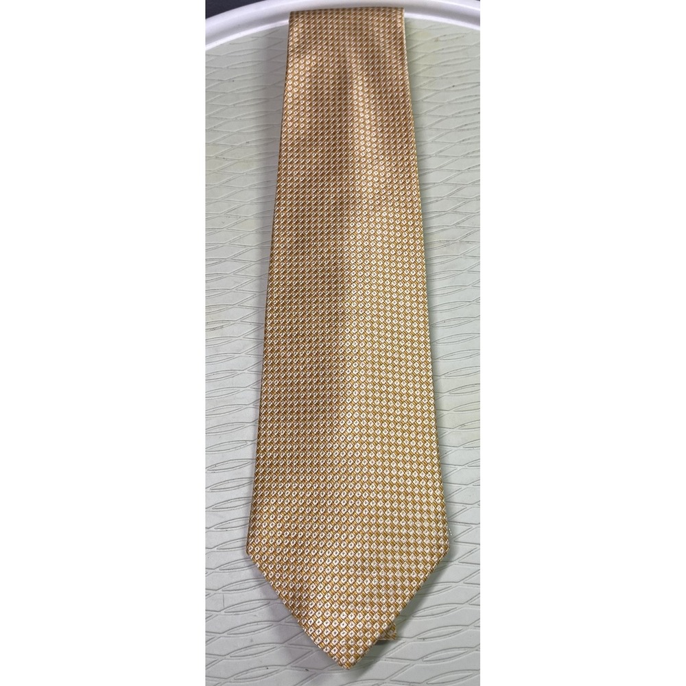 Robert Talbott Red Barn Best Of Class Yellow&White Classy Hand Sewn Silk Tie 60"